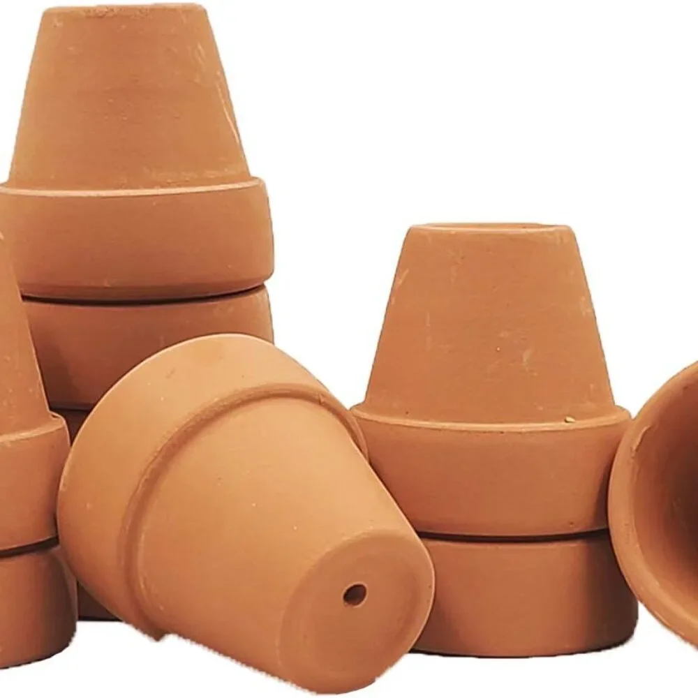Mini Terracotta Pots with Drainage Holes - 1.5 inches Tiny Clay Nursery Pots for - Picture 1 of 5